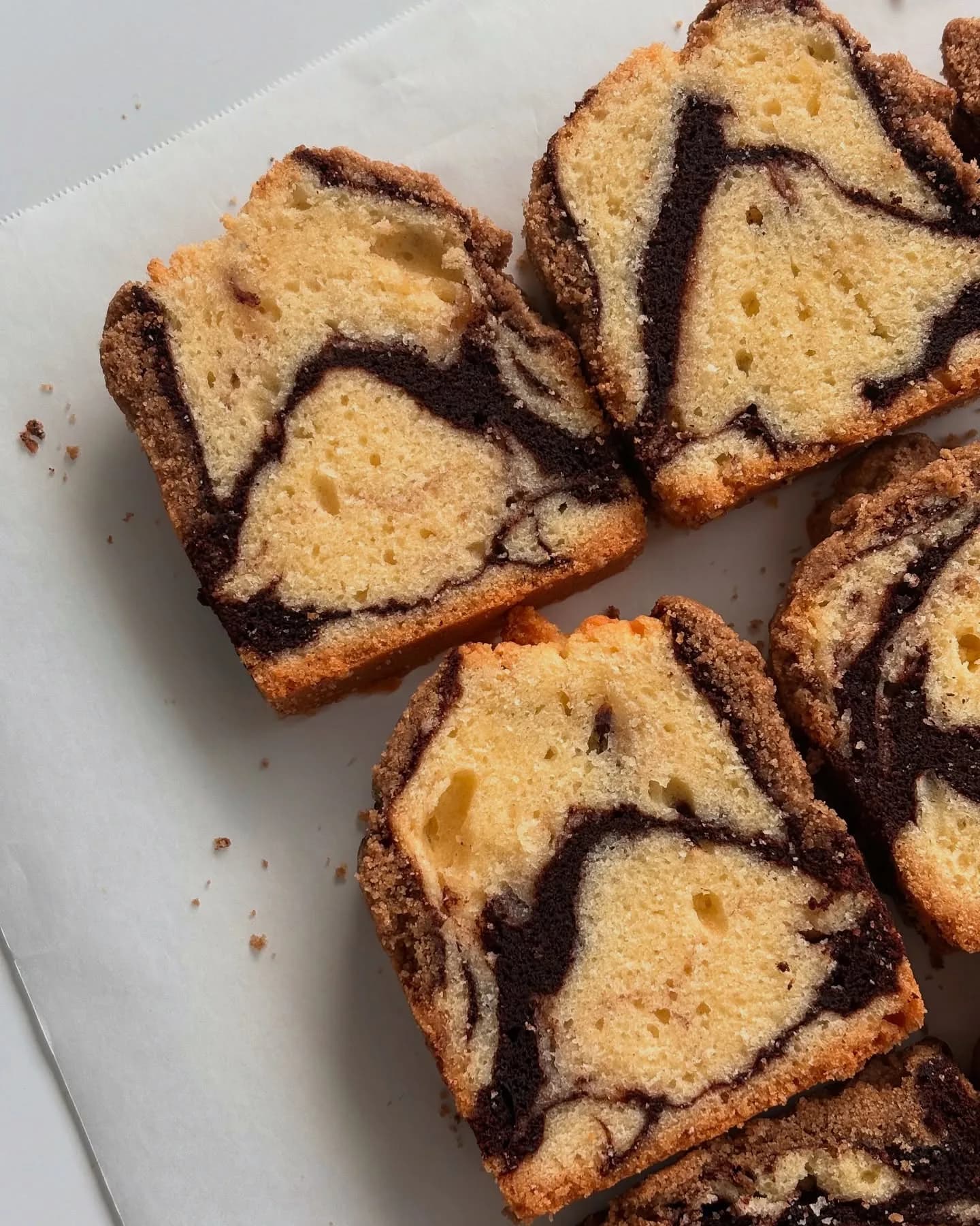 マーブルパウンドケーキの断面
